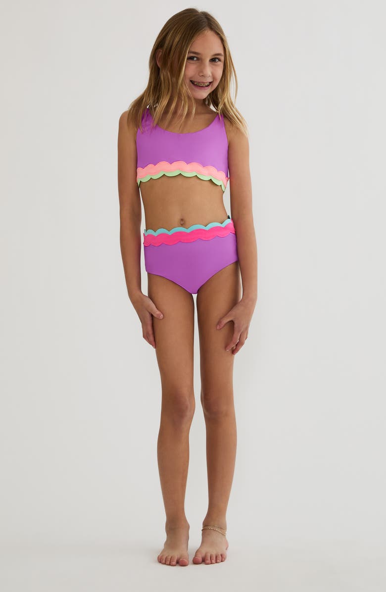 Beach Riot Kids' Little Marin Harriet Two-Piece Swimsuit, Main, color, Radiant Wave Colorblock