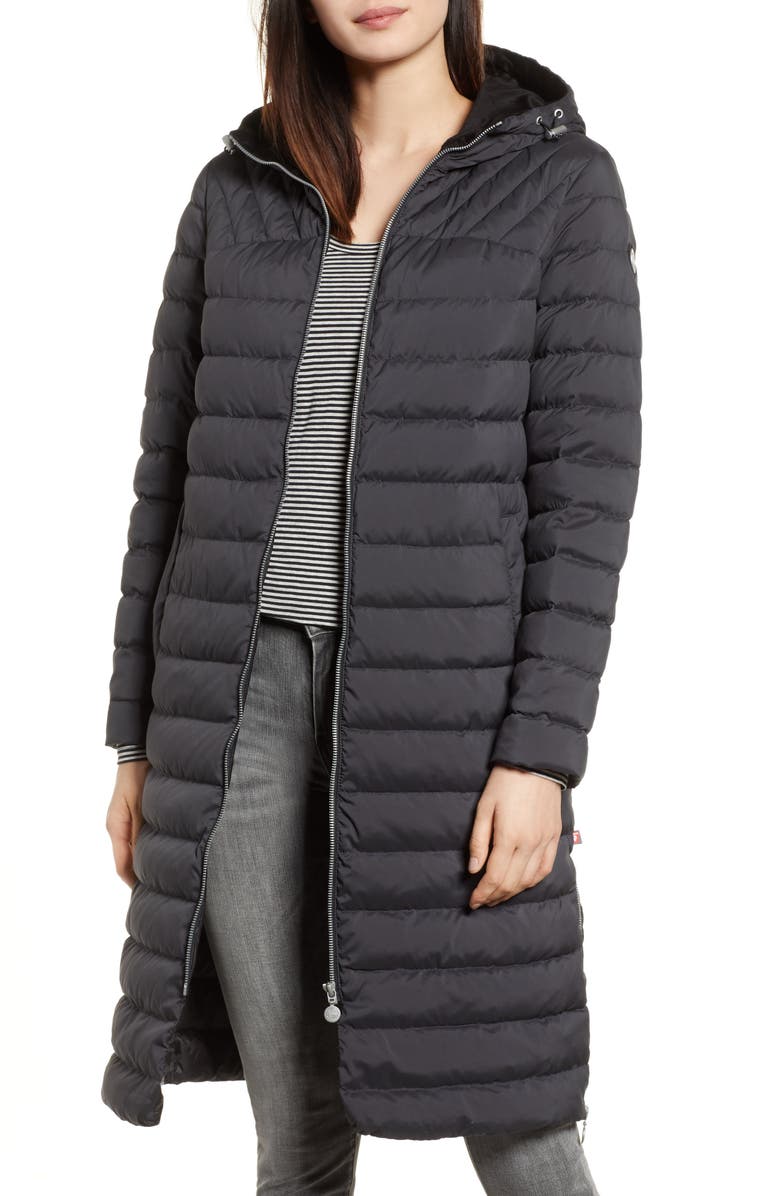 Bernardo Microtouch Pillow Down & Feather Fill Long Coat, Main, color,