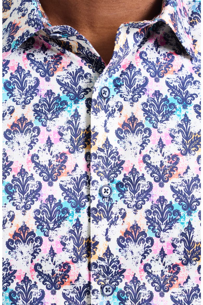 Cobram Long Sleeve Cotton Button-Shirt, Alternate, color, WHITE MULTI