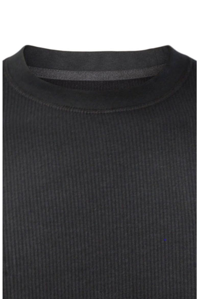 Men's Therma Rib Long Sleeve Thermal Crew, Alternate, color, Black