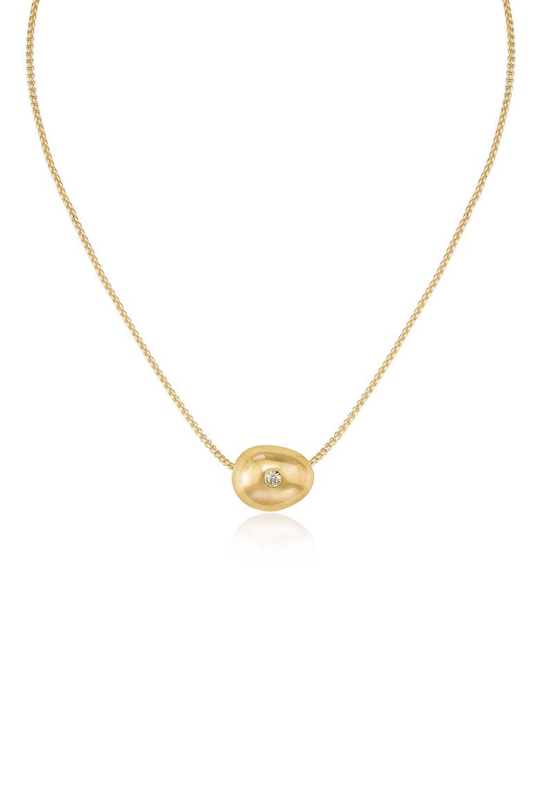 Crystal Dot Pebble Pendant Necklace, Alternate, color, GOLD