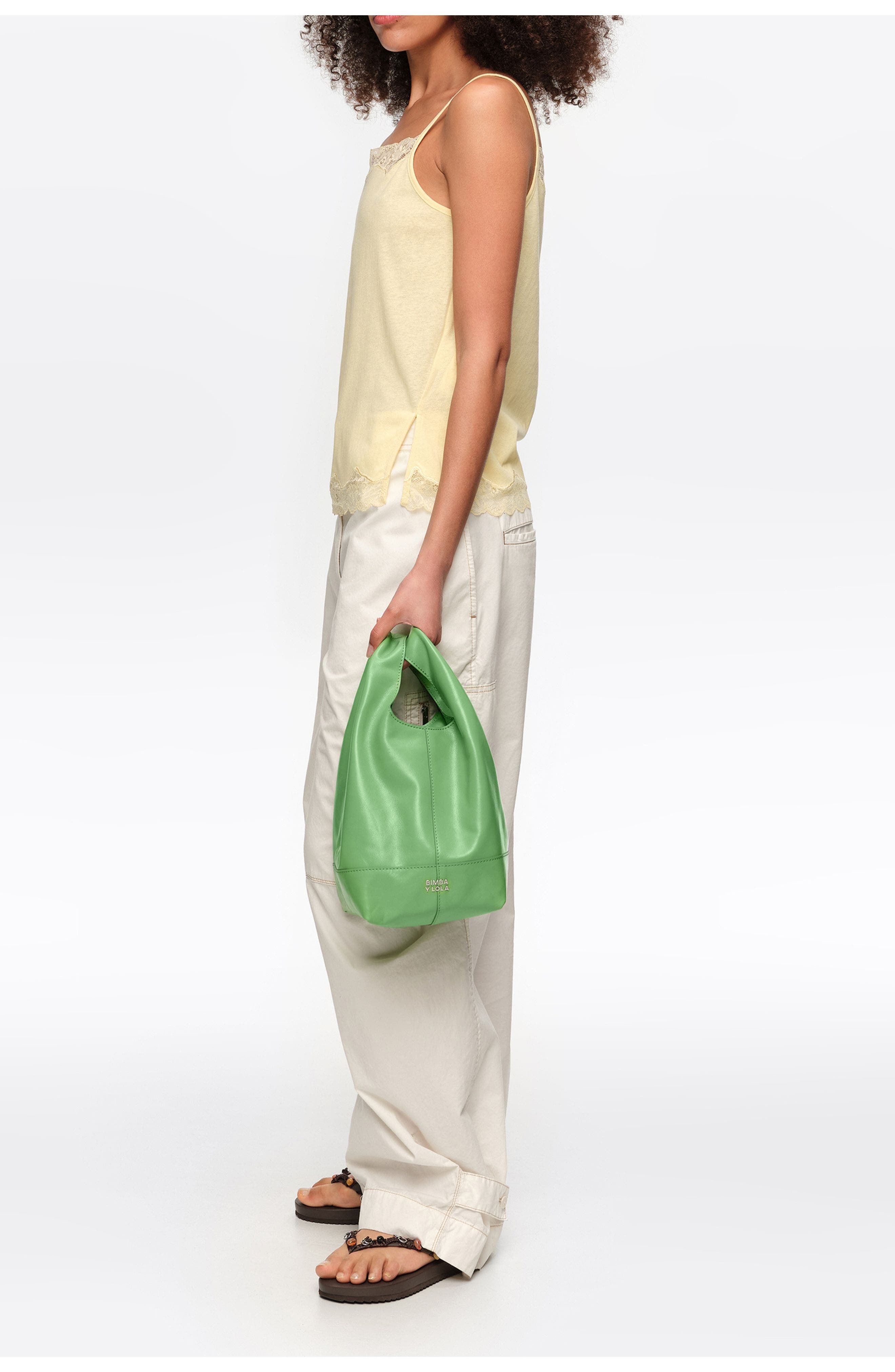 Medium Leather Tote Bag, Alternate, color, EMERALD