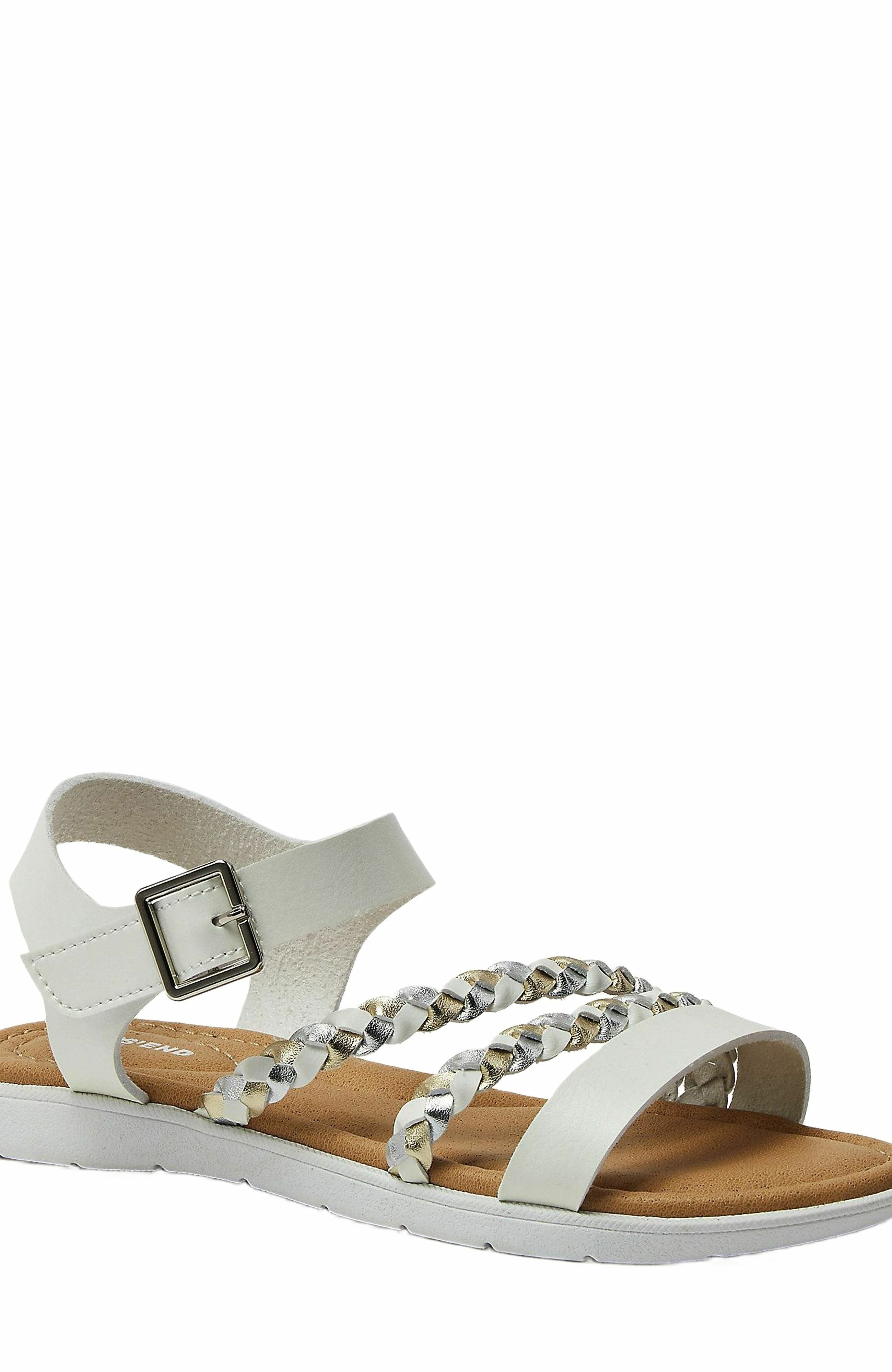 Lands' End Kids Braided Easy On Dress Sandals, Alternate, color, 