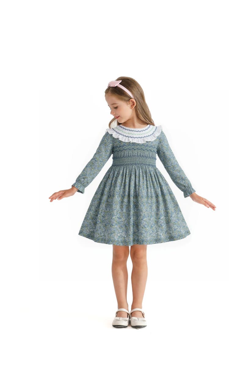 Tulleen Laurel Smocked Dress, Alternate, color, Navy