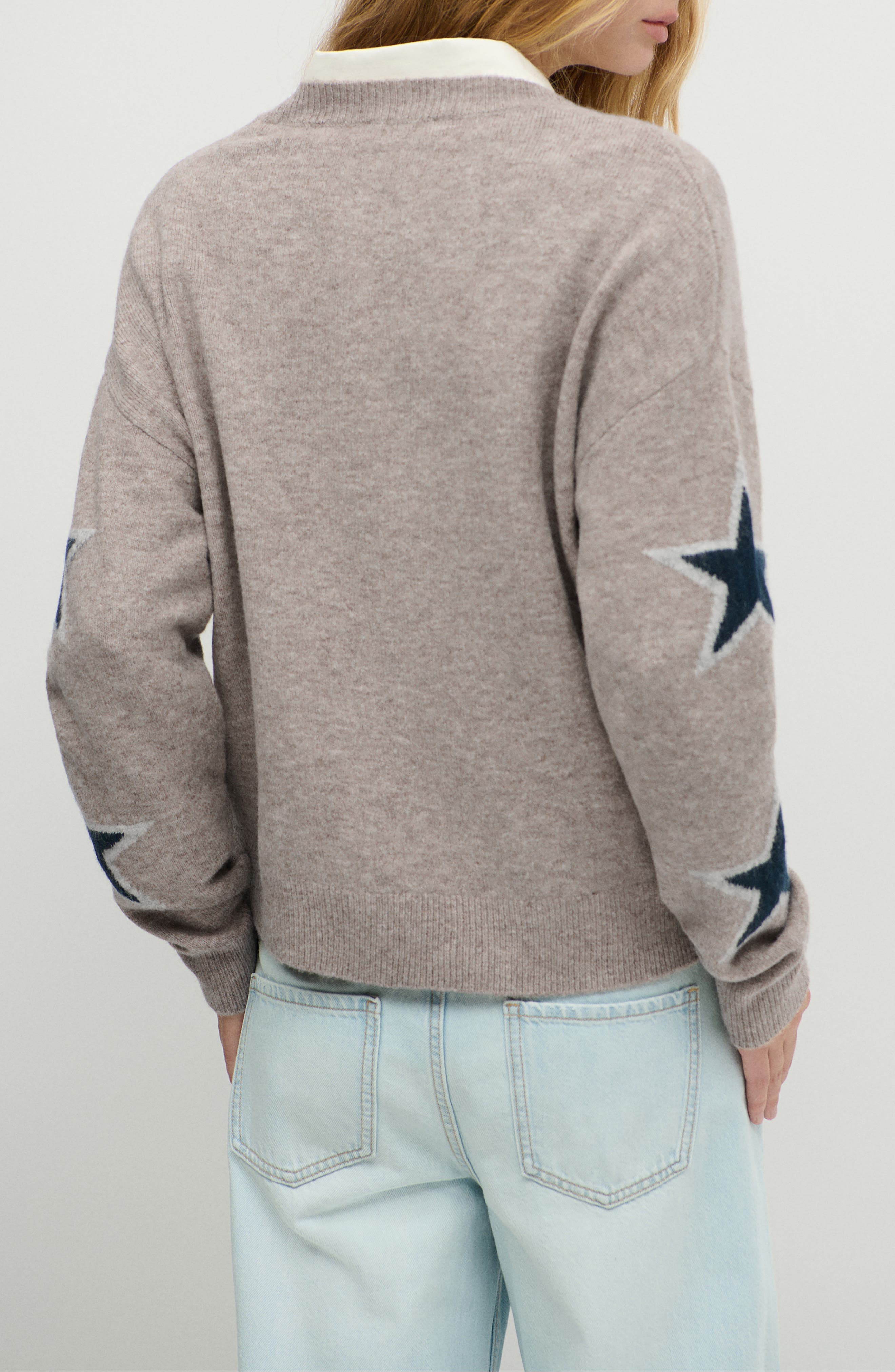 MANGO TEEN Star Detail Crewneck Sweater (Women) | Nordstrom