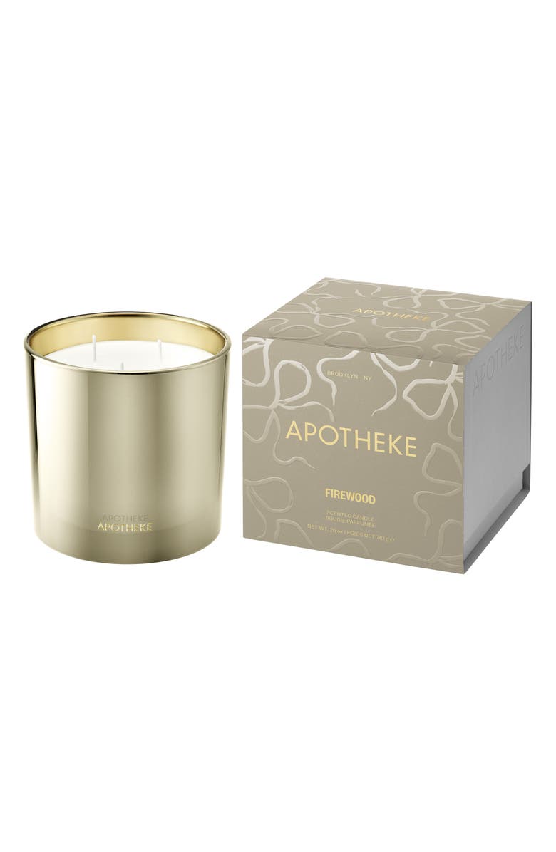 APOTHEKE Firewood Three-Wick Scented Candle, Main, color, Light Beige