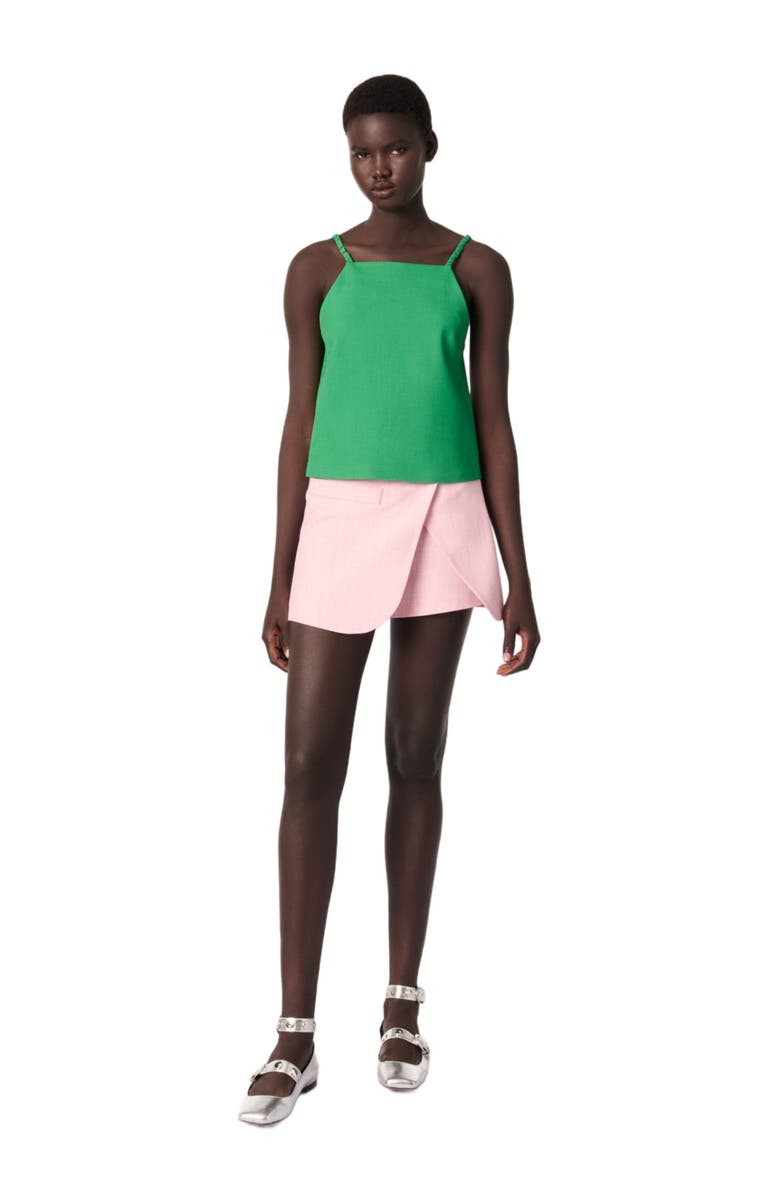 maje Layered-effect suit shorts, Main, color, 