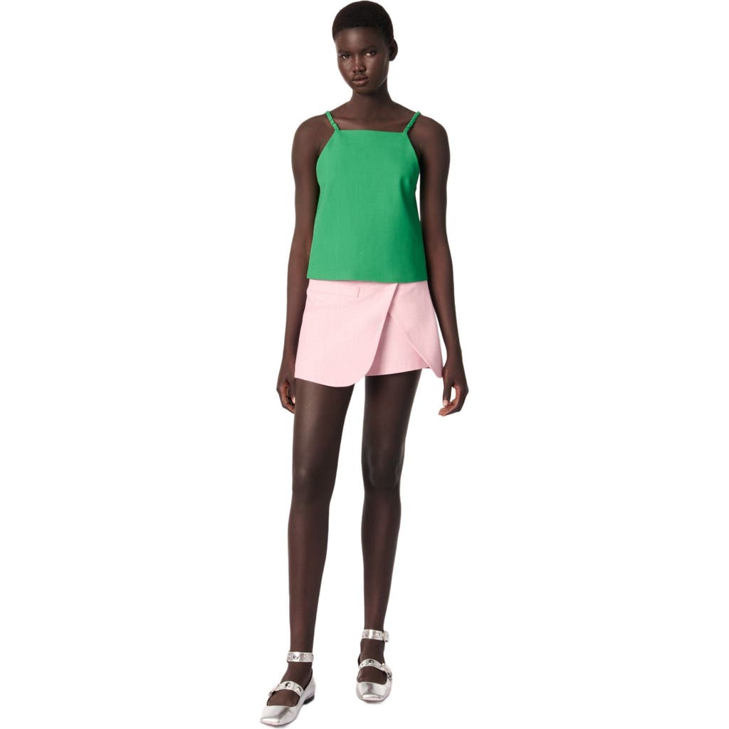 Maje Layered-effect Suit Shorts In Pink