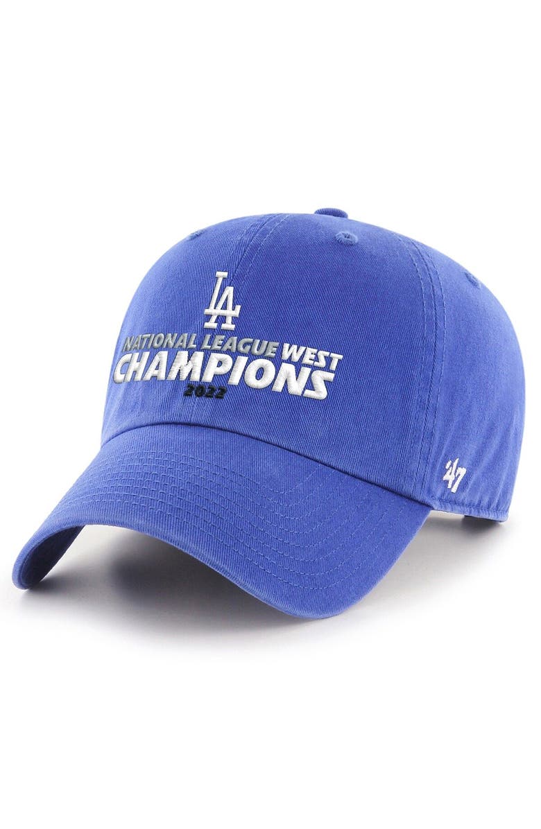 '47 Men's '47 Royal Los Angeles Dodgers 2022 NL West Division Champions Clean Up Adjustable Hat, Main, color, 