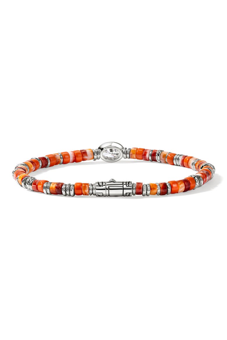 JH Lovestruck Diamond Heishi Bracelet, Alternate, color, ORANGE OYSTER SHELL