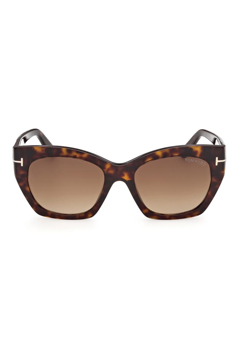Joni 54mm Gradient Butterfly Sunglasses, Main, color, HAVANA / ROSE GOLD / BROWN