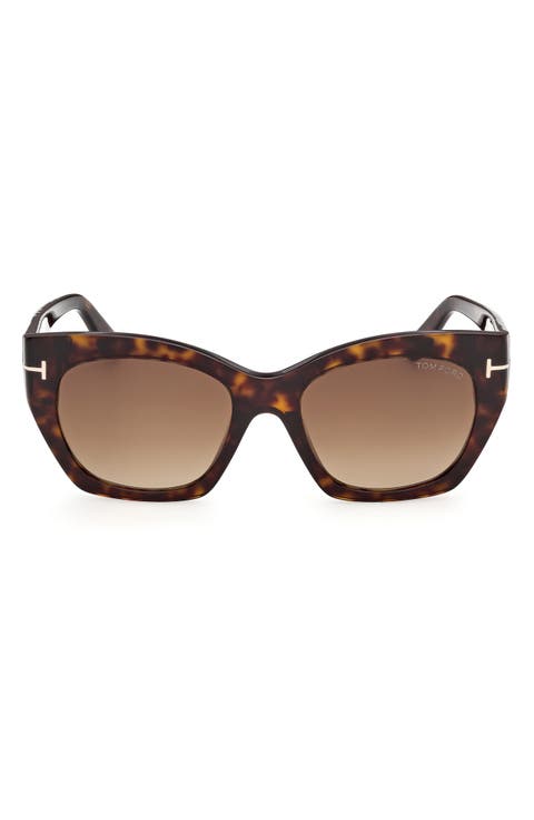 Joni 54mm Gradient Butterfly Sunglasses