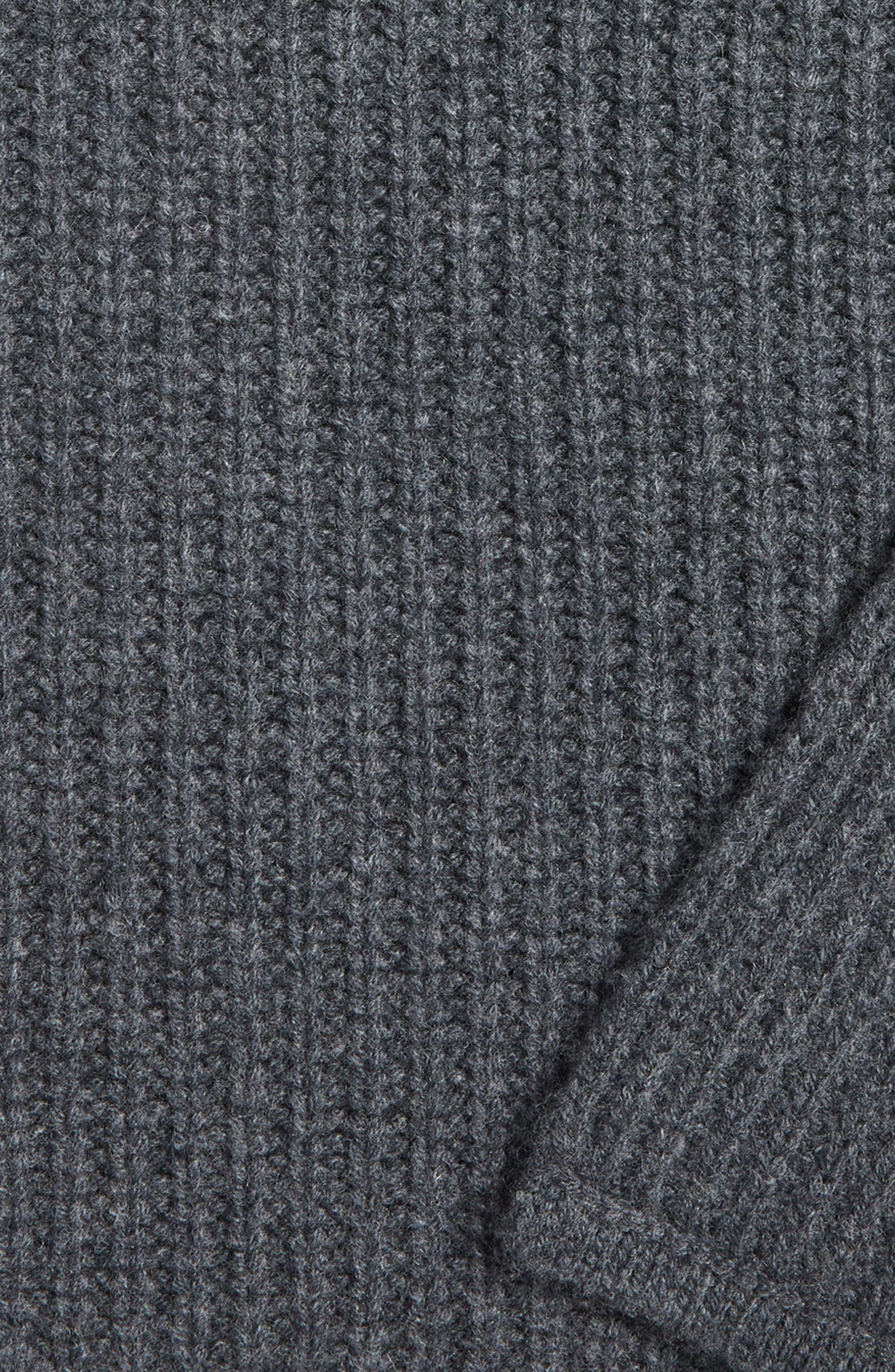 Rib Wool & Cashmere Throw Blanket - Thumbnail 4