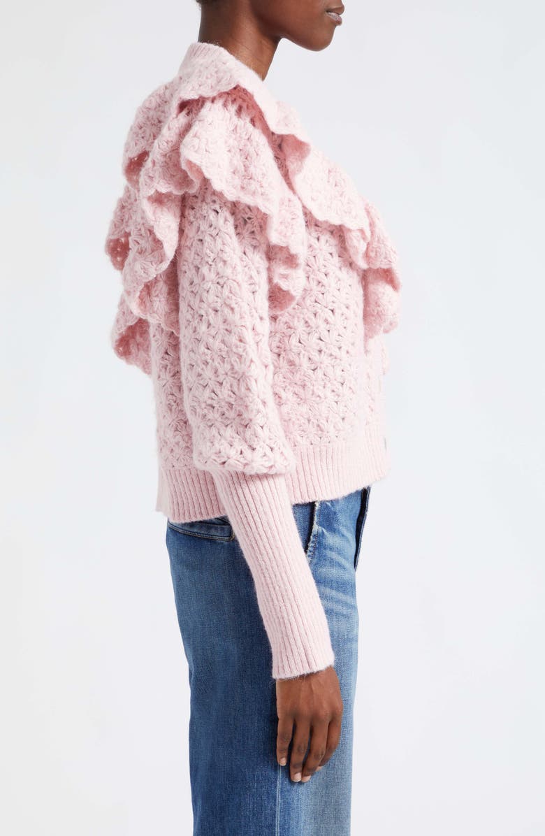 FARM Rio Ruffle Cardigan, Alternate, color, Pink