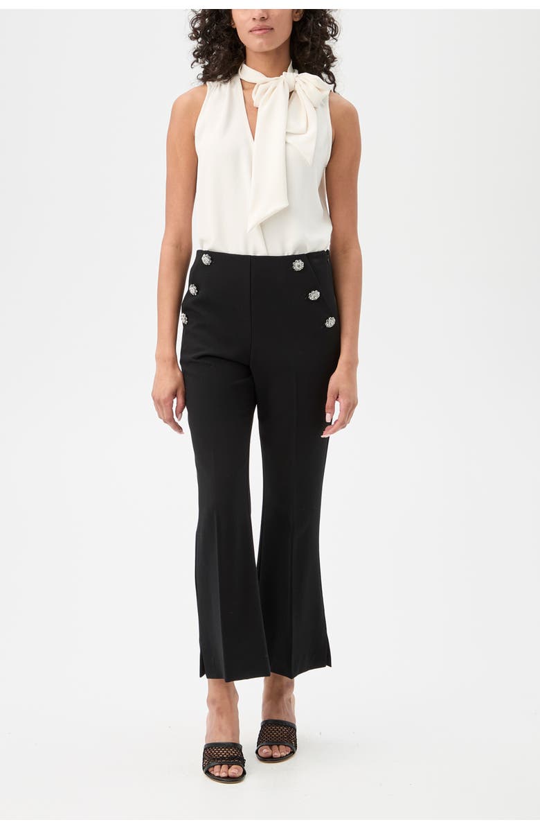 Trina Turk Luhrmann Cropped Flare Leg Pant, Alternate, color, Black