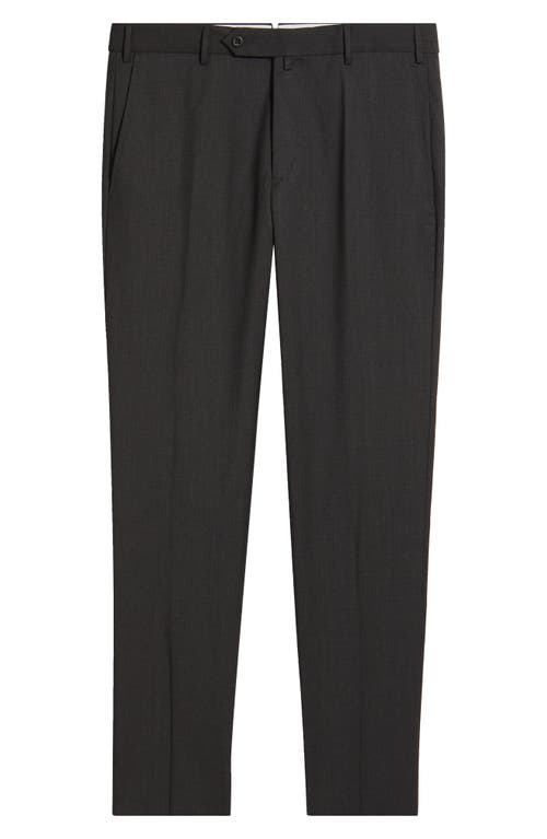 Zanella Parker Super 130's Wool Sharkskin Dress Pants In Dark Grey