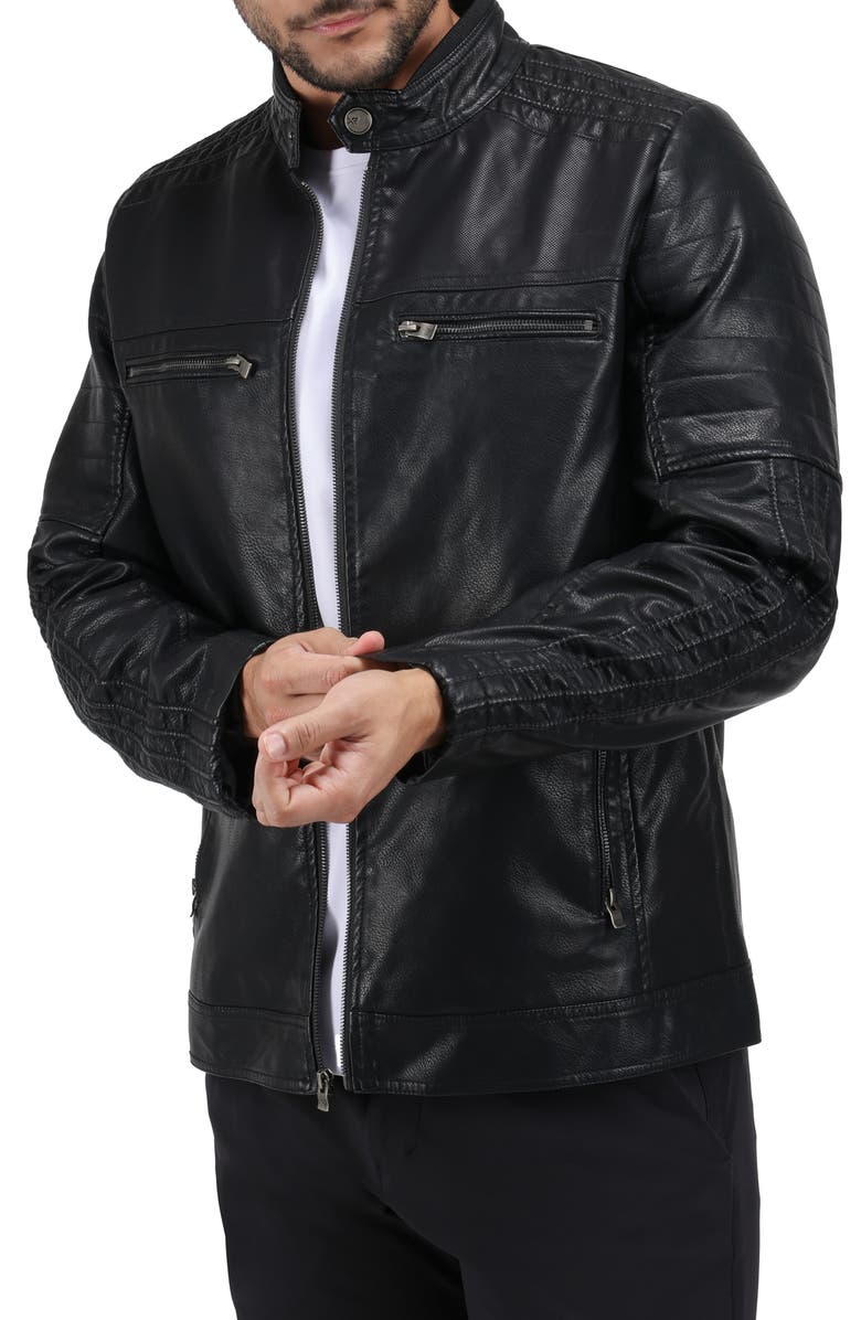 XRAY Faux Leather Moto Jacket, Alternate, color, Black