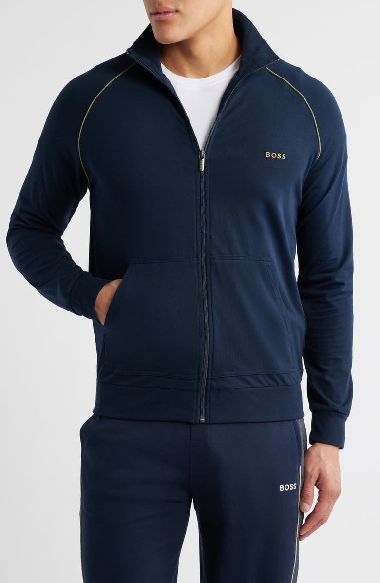 BOSS Mixmatch Z 1 Knit Jacket, Alternate, color, Dark Blue