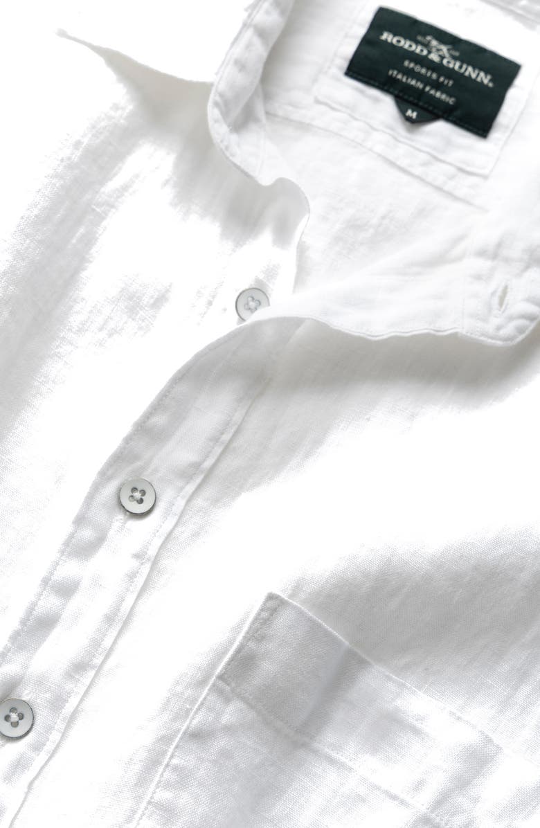 Rodd & Gunn Palm Beach Sports Fit Short Sleeve Linen Button-Up Shirt, Alternate, color, Snow