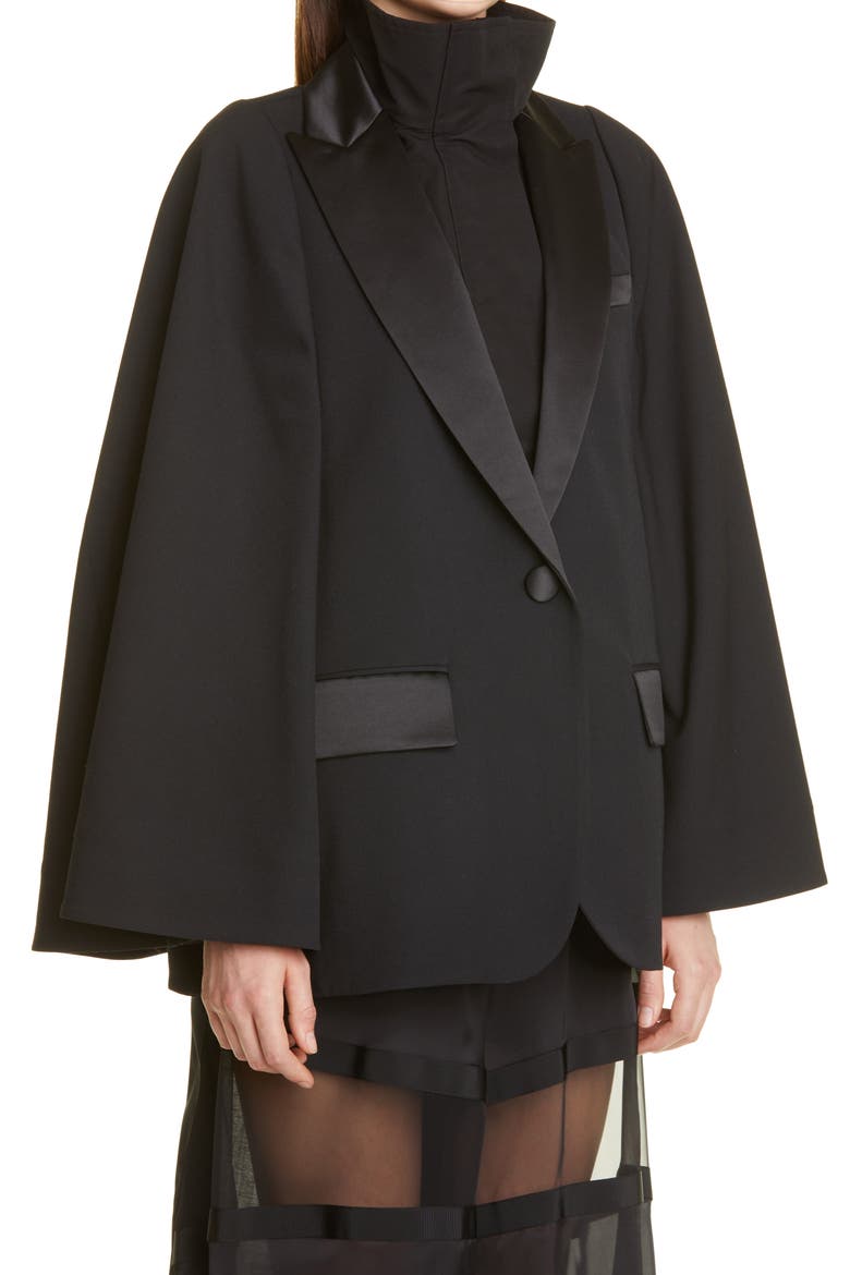 Hybrid Suiting Cape, Alternate, color, BLACK