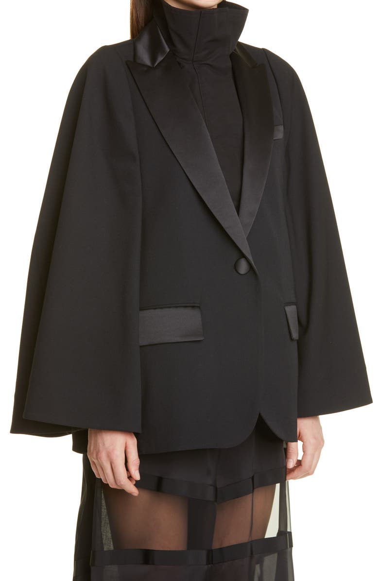 Sacai Hybrid Suiting Cape, Alternate, color,
