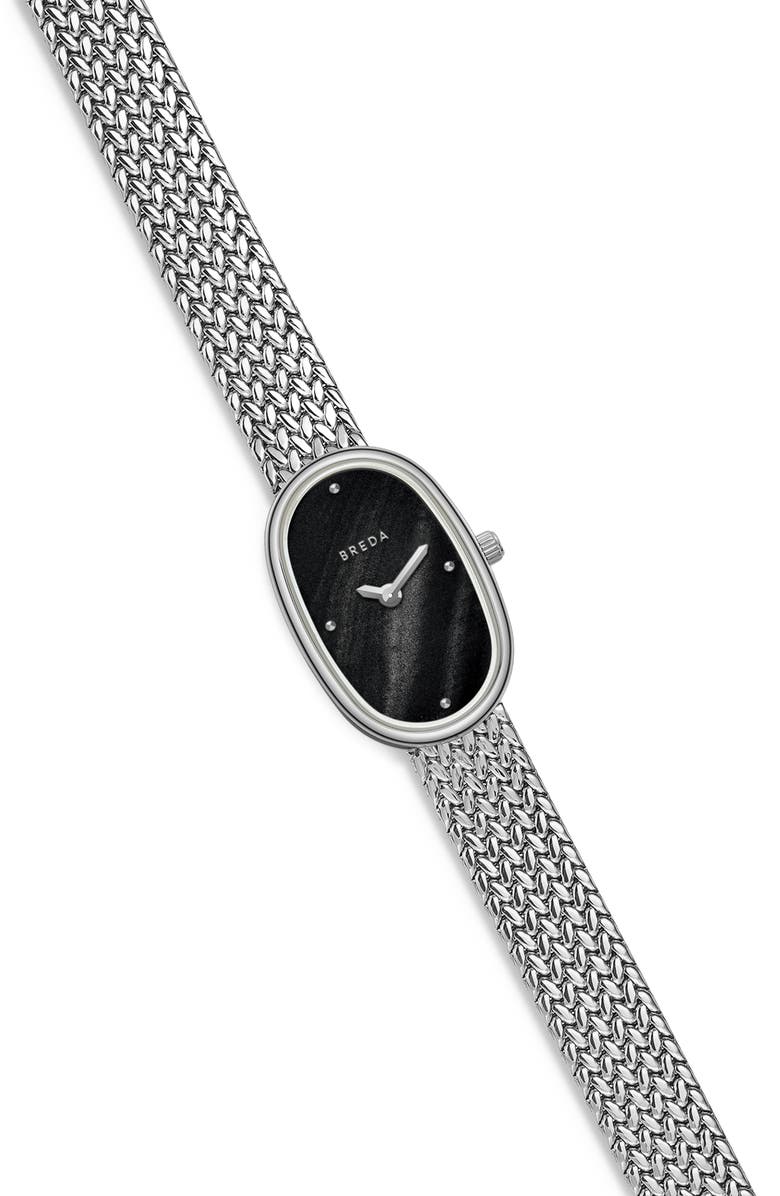 BREDA Jane Tethered Mesh Strap Watch, 18mm, Alternate, color, Stainless Steel