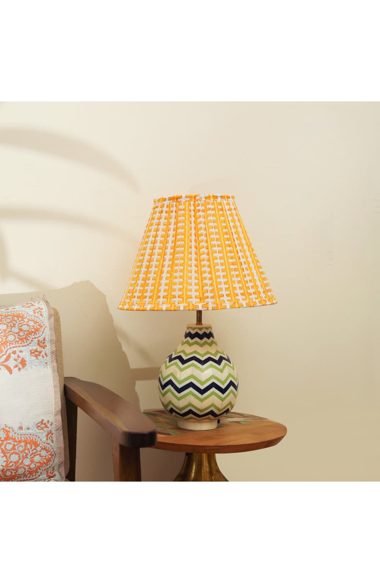 Mela Artisans Meadow Striped Handblocked Lampshade, Alternate, color, Striped