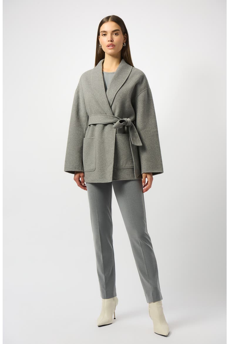 Belted Wool Blend Coat, Alternate, color, LIGHT GREY