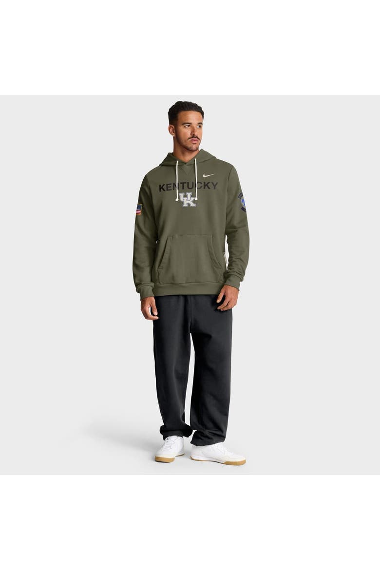 Men's Nike Olive Kentucky Wildcats 2025 Military Appreciation Standard Issue Dri-FIT Hoodie, Alternate, color, Olive