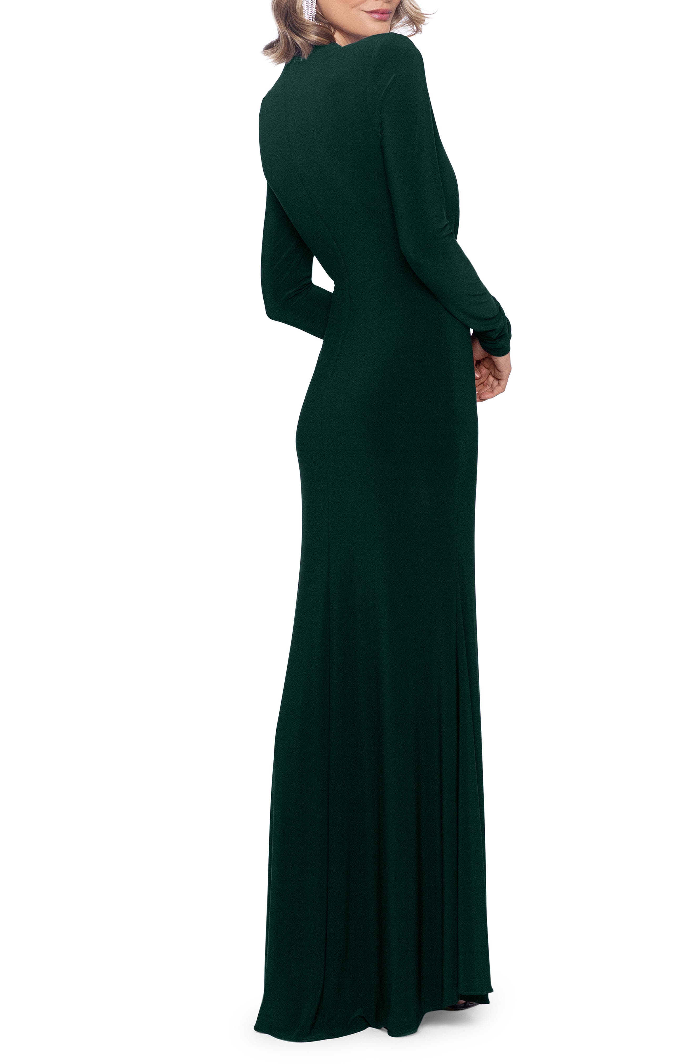 Ruffle Long Sleeve Sheath Gown - image 2