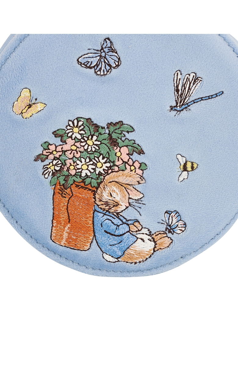 Fable England x Peter Rabbit Blue Velvet Embroidered Circle Jewellery Box, Alternate, color, Light Blue