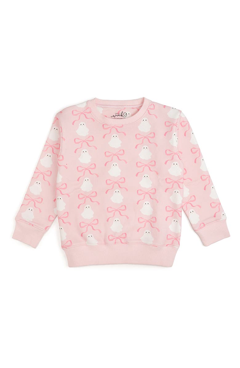 Sweet Wink Ghost Halloween Printed Sweatshirt, Main, color, 