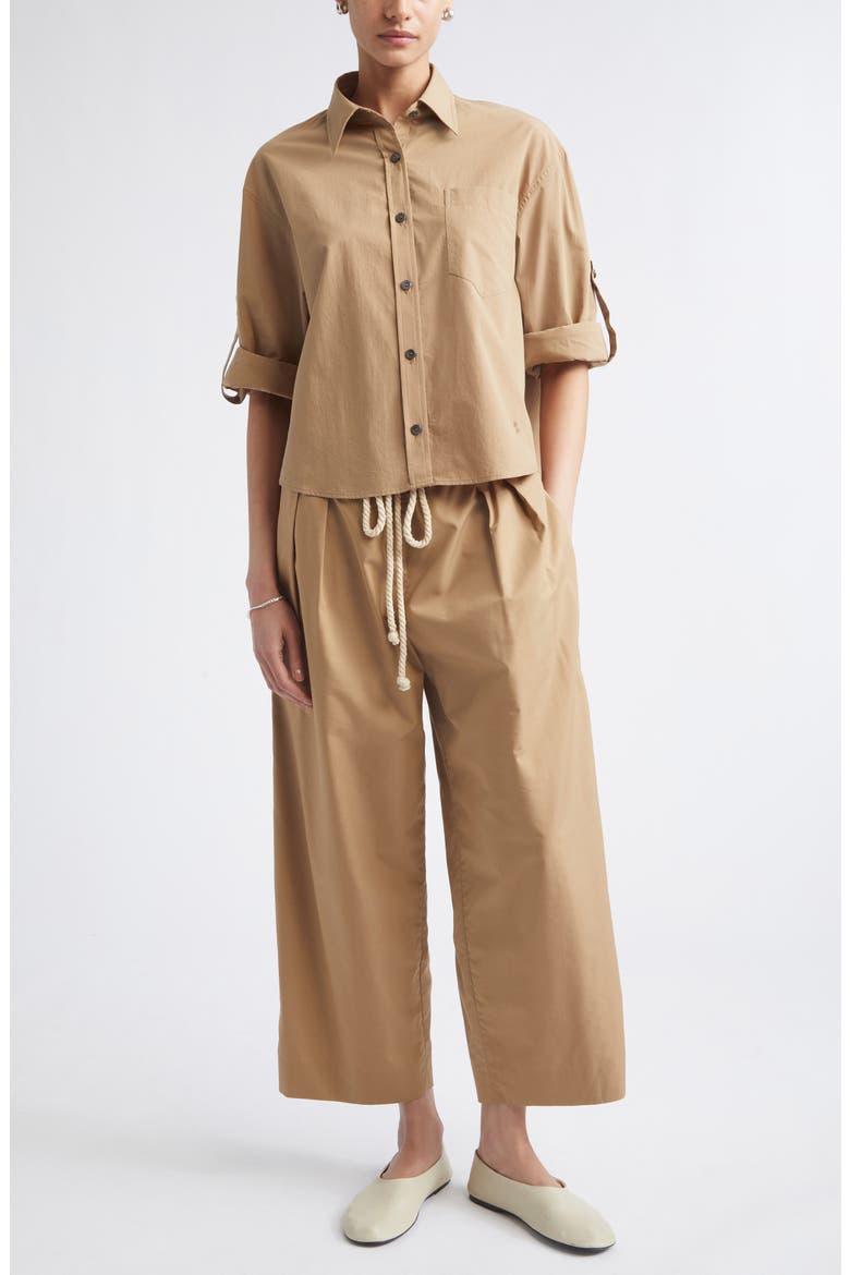 Organic Cotton Balloon Drawstring Pants, Alternate, color, WALNUT