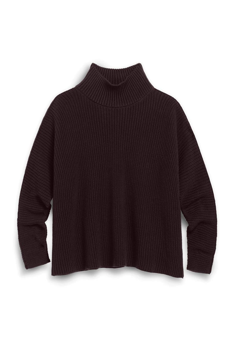 Montecito Ribbed Cotton Turtleneck Sweater, Main, color, ESPRESSO