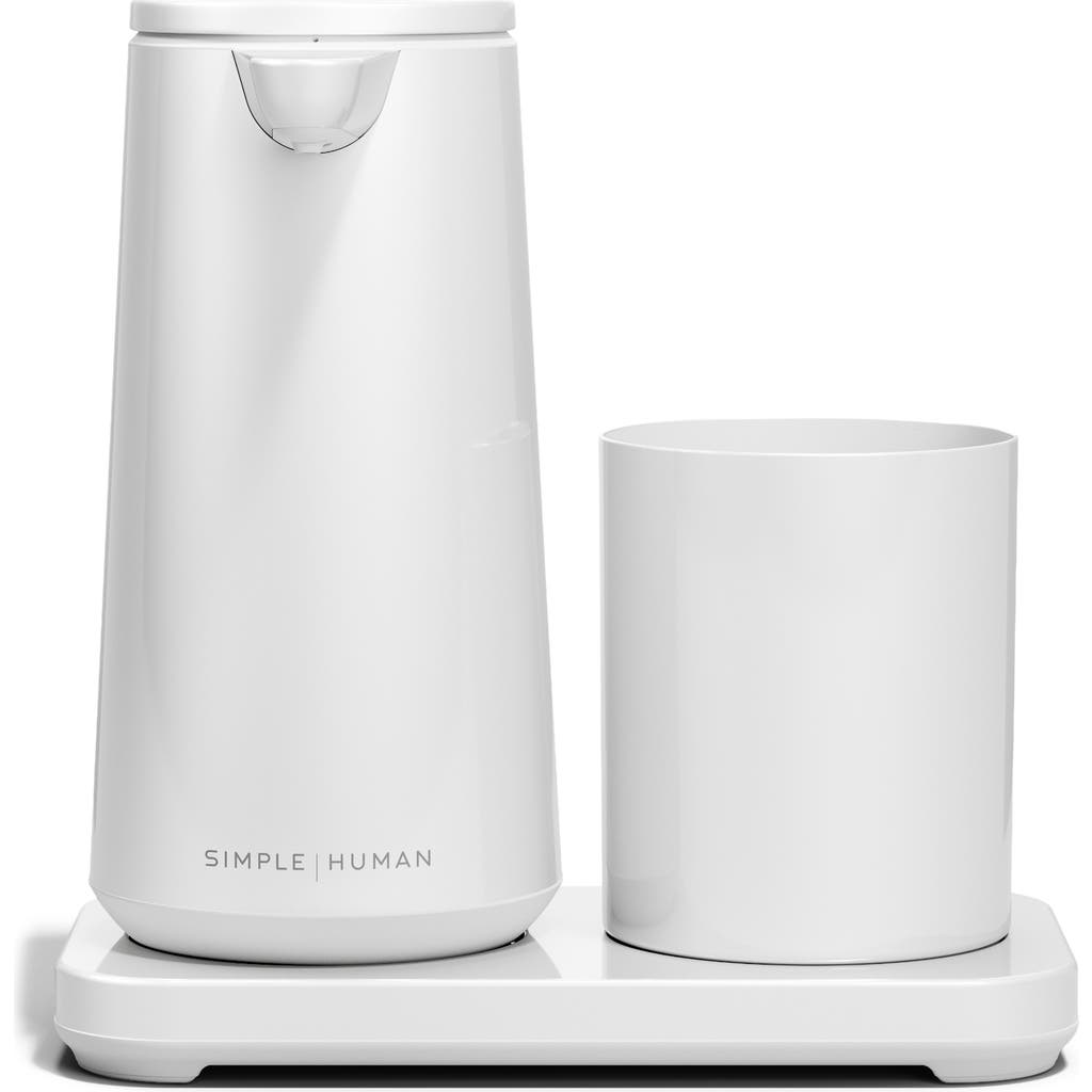 Simplehuman Rechargeable Sensor Pump Foam Soap Dispenser With Caddy Cup In White