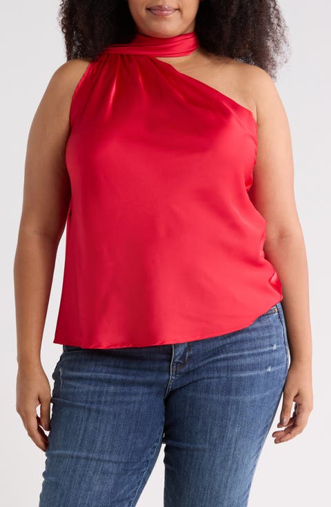 Scarf Detail One Shoulder Top