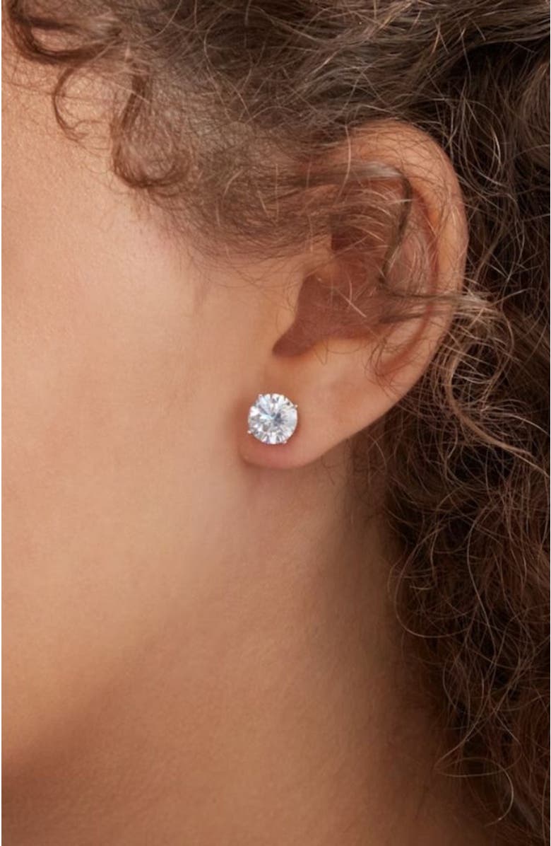 Bliss Diamond Certified 4 Ct TW Round Lab Grown Screw Back Studs 14k Gold, Alternate, color, 14K White Gold