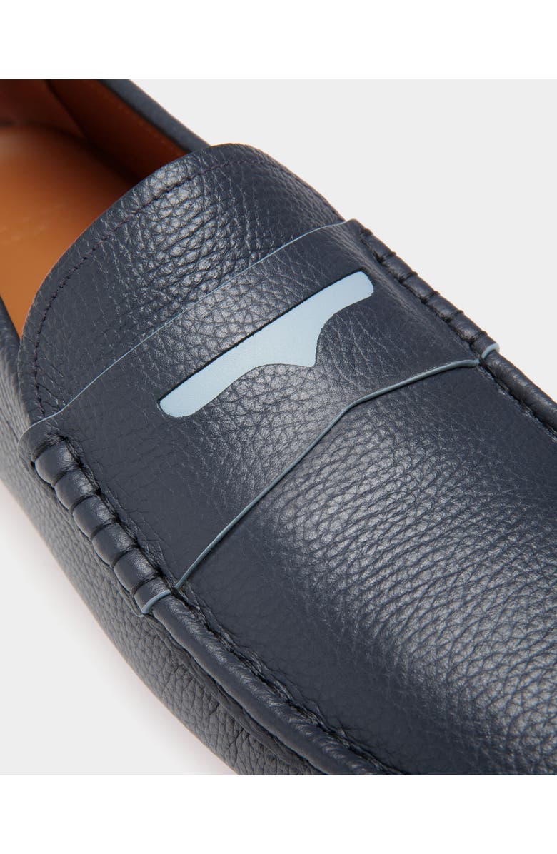 Bally Driver in Grained Leather, Alternate, color, Blue