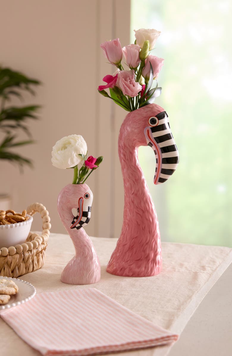 MACKENZIE CHILDS Patience Brewster Flamingo Bud Vase, Alternate, color, Pink