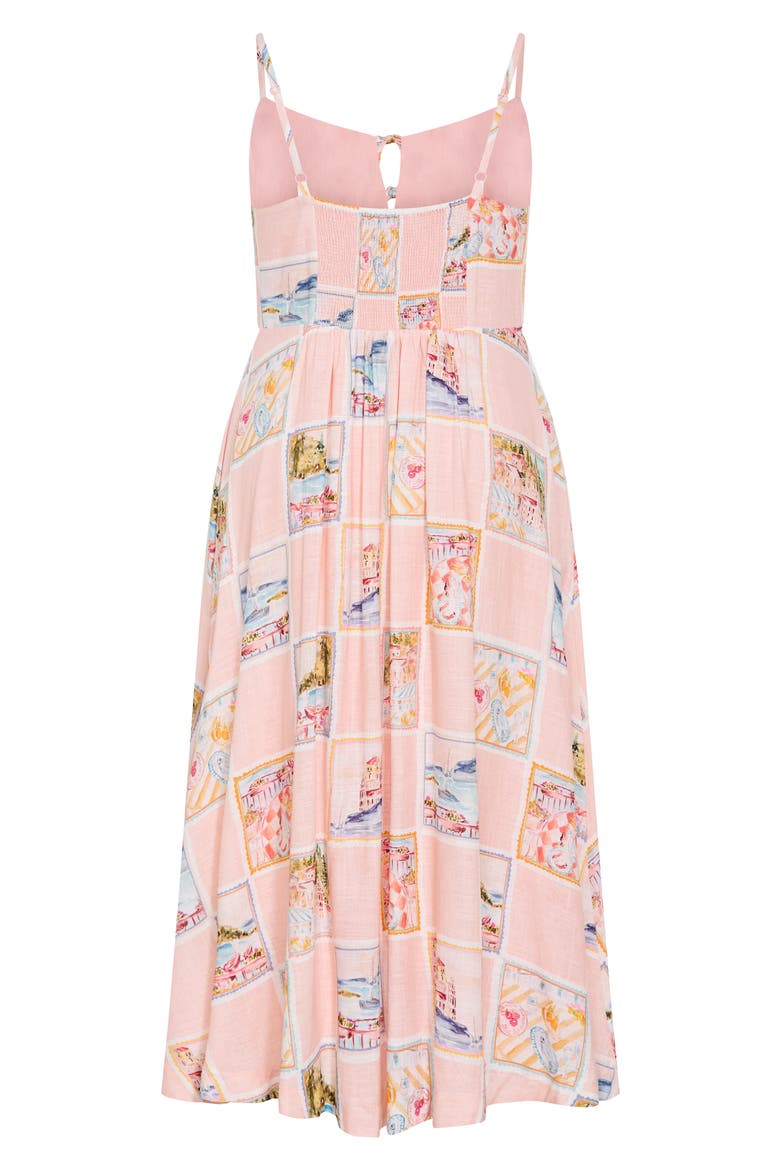 Billie Patchwork Pattern A-Line Dress, Alternate, color, POSTCARD
