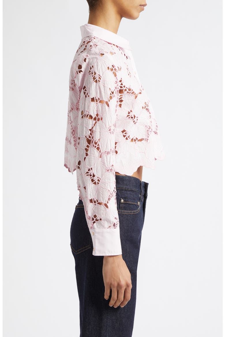 Seychelle Cutwork Crop Shirt, Alternate, color, PALE CAMEO PINK