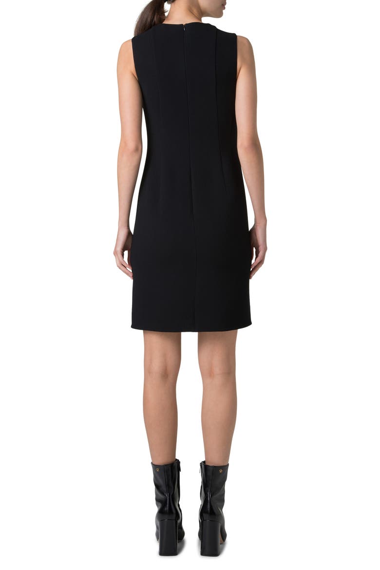 Wool Crepe Sheath Dress, Alternate, color, BLACK
