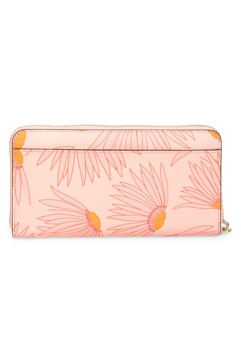 spencer falling flower zip around leather continental wallet, Alternate, color, PINK MULTI