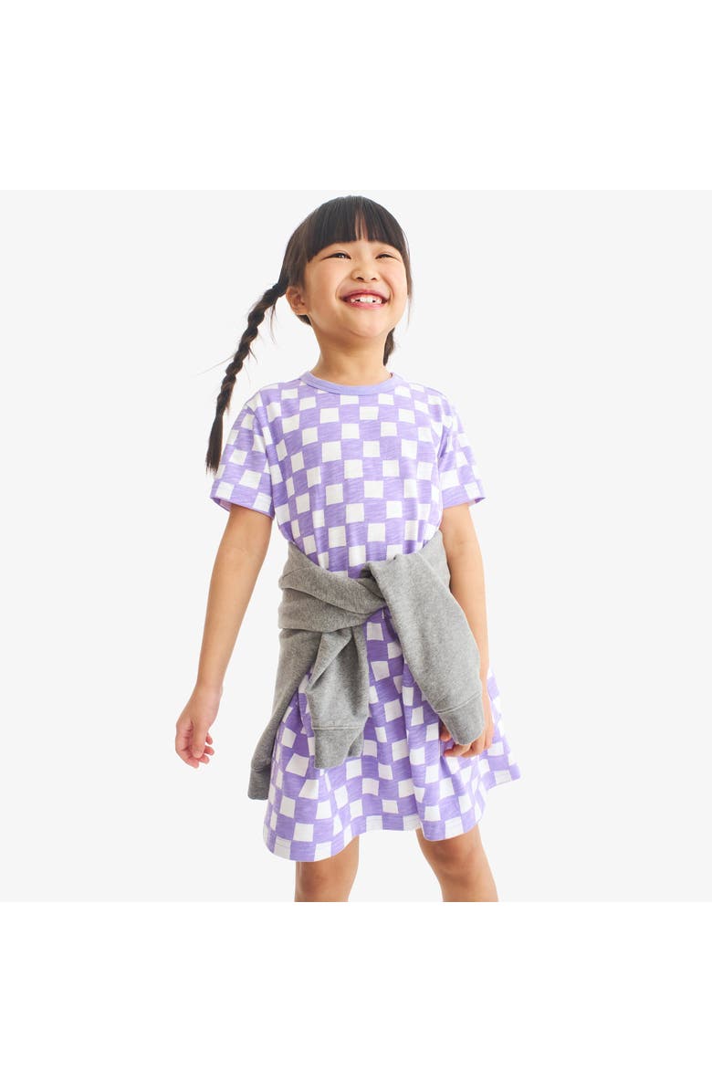 Primary Kids Easy Dress In Checks, Alternate, color, Iris White Checks
