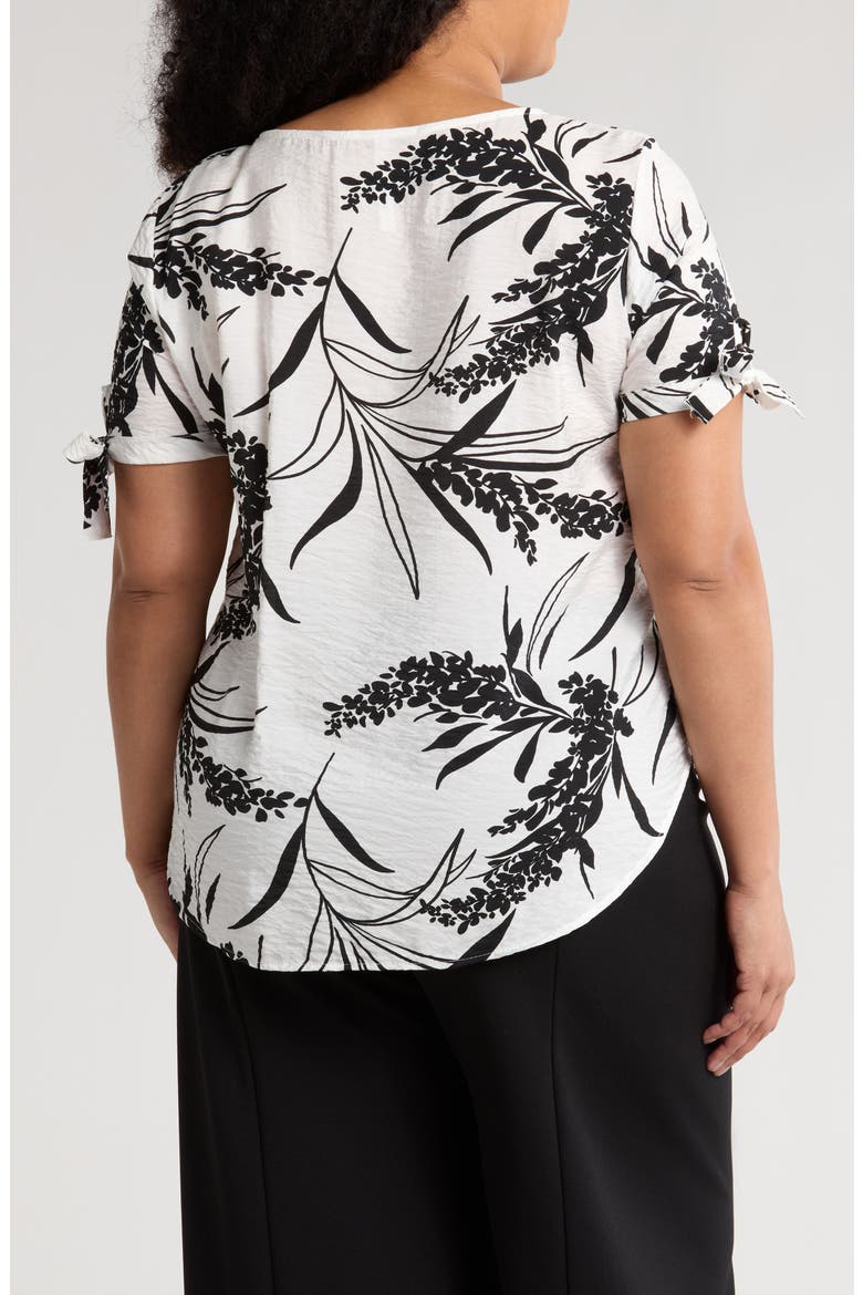 Floral Short Sleeve Top, Alternate, color, IVORY