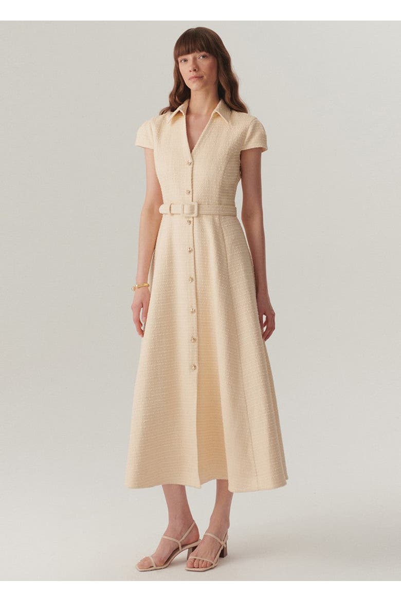 Savannah Midi Shirt Dress, Main, color, Ecru
