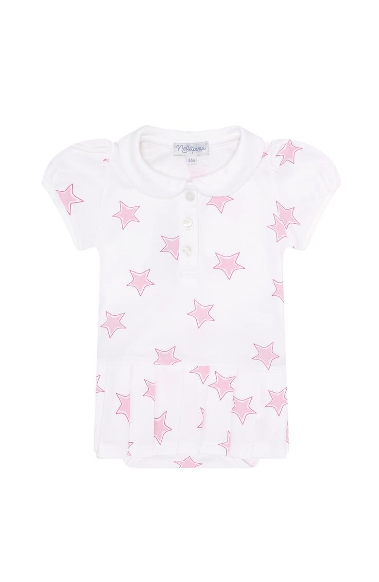 Nellapima Pink Stars Print Pleated Dress - Baby, Main, color, Pink