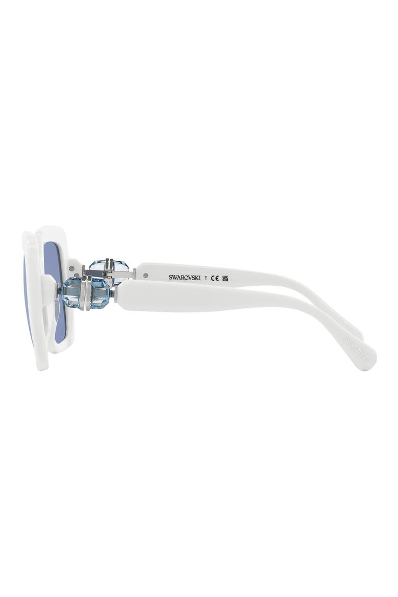 55mm Square Sunglasses, Alternate, color, WHITE