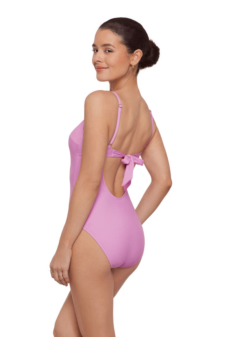 Scoop Neck Open Tie Back One Piece, Alternate, color, Lavender