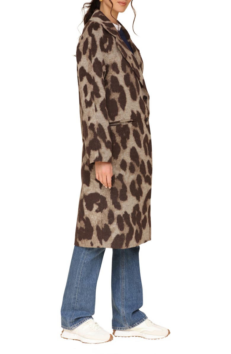 Avec Les Filles Leopard Print Walker Coat, Alternate, color,